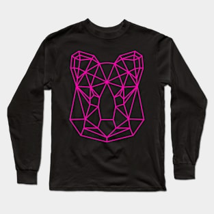 Pink Geometric Quokka Line Art Long Sleeve T-Shirt